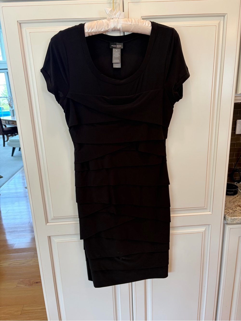 Bisou Bisou Black Layered Scoop Neck Dress